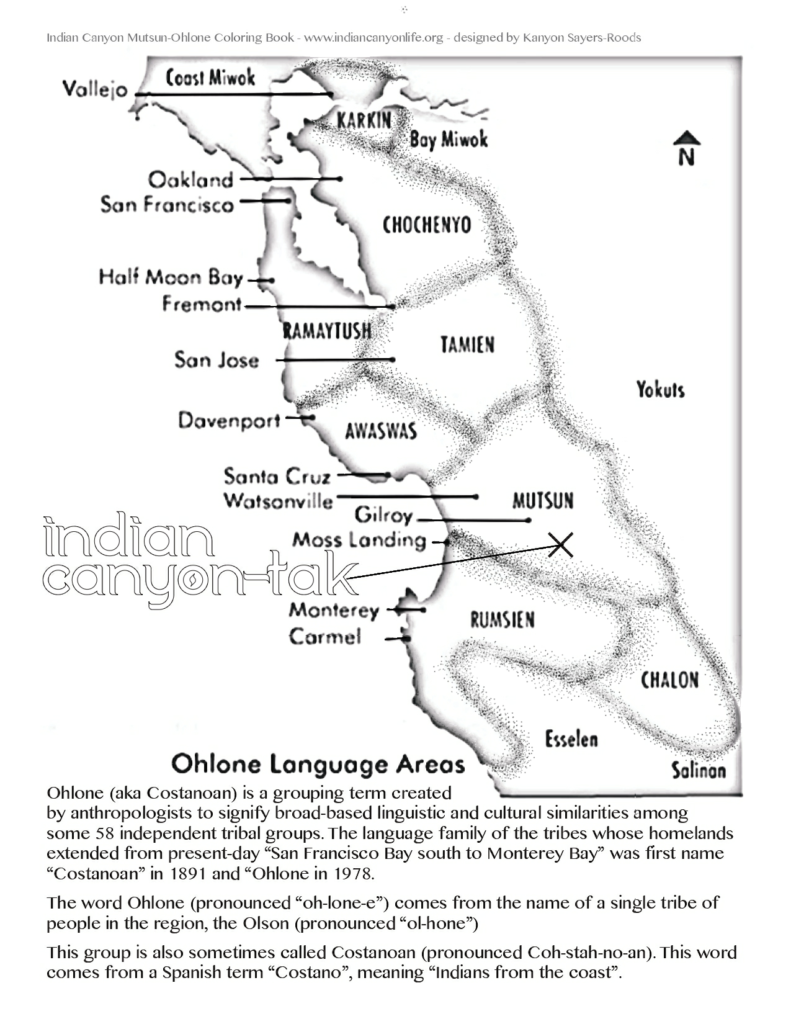 Ohlone language map